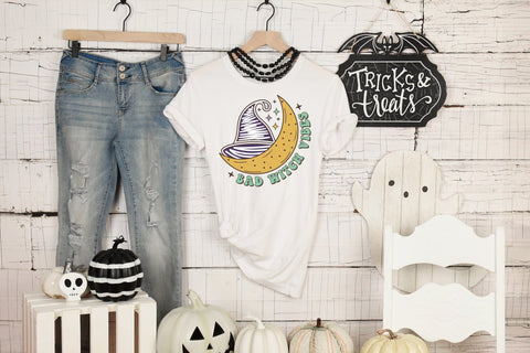 Bad Witch Vibes - Retro Halloween Sublimation Sublimation CraftLabSVG 