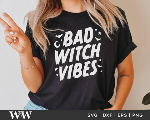 Bad Witch Vibes SVG | Halloween Shirt SVG SVG Wood And Walt 