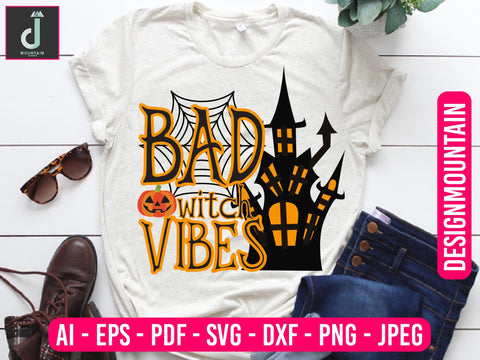 Bad witch vibes svg, halloween svg, pumpkin svg, svg files for cricut SVG Alihossainbd 