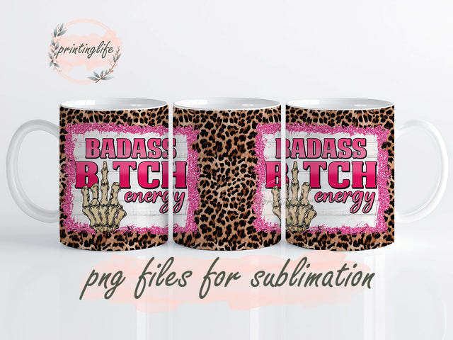 Badass bitch energy png sublimation design download, western png, skeleton middle finger png, sublimate download Sublimation PrintingLife 