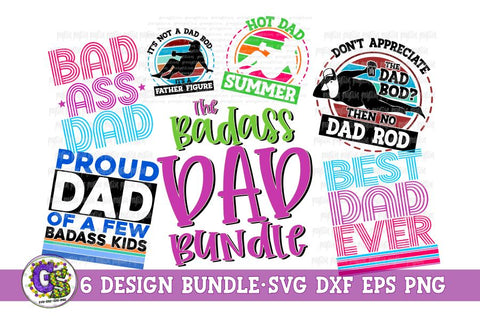 Badass Dad Bundle SVG DXF EPS PNG-Father's Day SVG Bundle SVG Greedy Stitches 