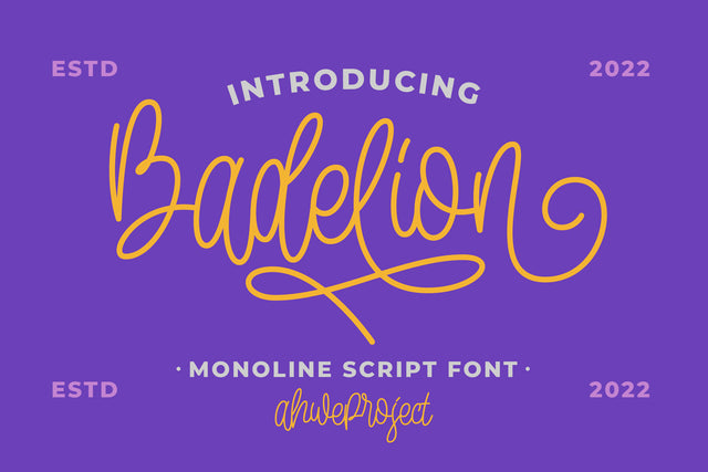 Badelion - Stylish and Delicate Script Font ahweproject 