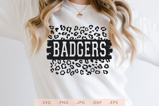 Badgers Leopard Design SVG DXF JPG PNG EPS | School Team Spirit | Team Shirt Sublimation SVG Nanda Bayu 