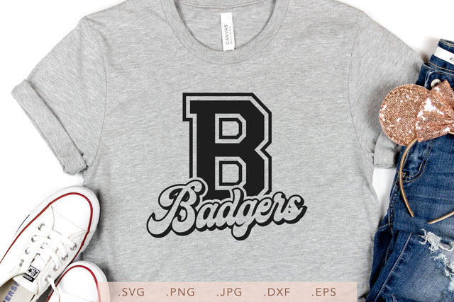 Badgers Vintage Design SVG DXF JPG PNG EPS | School Team Spirit | Team Shirt Sublimation SVG Nanda Bayu 