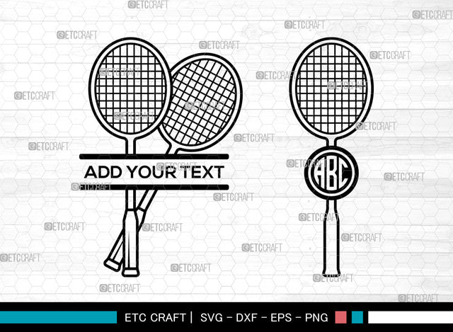 Badminton Monogram SVG, Sports SVG, Badminton Racquets Svg, Racket Svg, Split Monogram Svg, Shuttlecock Svg, Badminton Svg SVG ETC Craft 