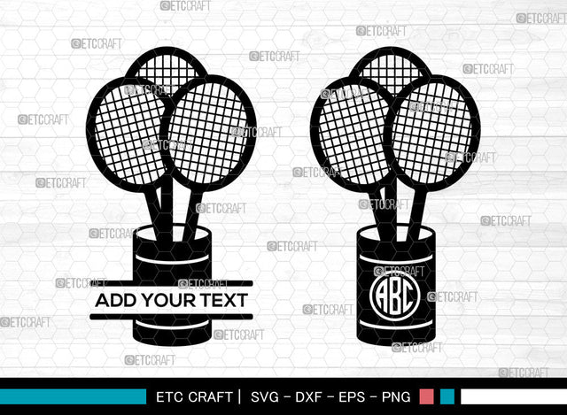 Badminton Monogram SVG, Sports SVG, Badminton Racquets Svg, Racket Svg, Split Monogram Svg, Shuttlecock Svg, Badminton Svg SVG ETC Craft 