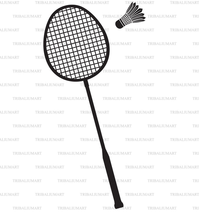 Badminton racket and shuttlecock SVG TribaliumArtSF 