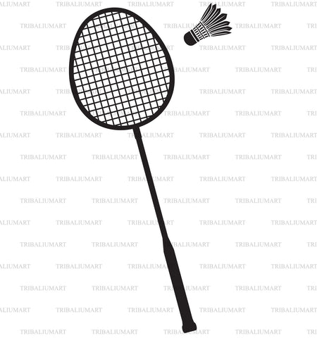 Badminton racket and shuttlecock SVG TribaliumArtSF 