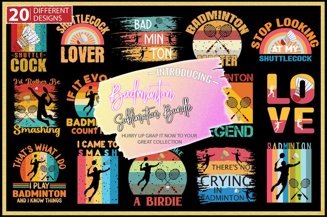 Badminton Sublimation Bundle Sublimation Creativeart88 
