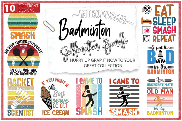 Badminton Sublimation Bundle Sublimation Creativeart88 
