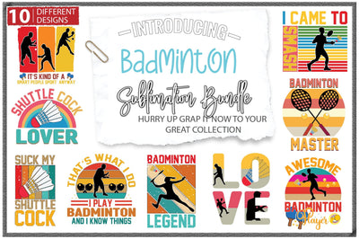 Badminton Sublimation Bundle Sublimation Creativeart88 
