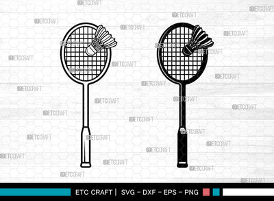 Badminton SVG, Sports SVG, Badminton Racquets Svg, Racket Svg, Shuttlecock Monogram Frame Svg, Shuttlecock Svg, Badminton Svg SVG ETC Craft 