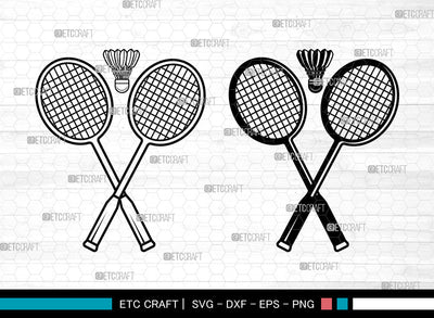 Badminton SVG, Sports SVG, Badminton Racquets Svg, Racket Svg, Shuttlecock Monogram Frame Svg, Shuttlecock Svg, Badminton Svg SVG ETC Craft 