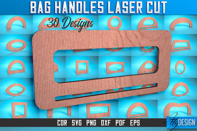Bag Handles Laser Cut SVG | Accessories Laser Cut SVG Design | CNC Files SVG Fly Design 