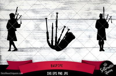 Bagpipe Silhouette Vector SVG SVG Loveleen Kaur 