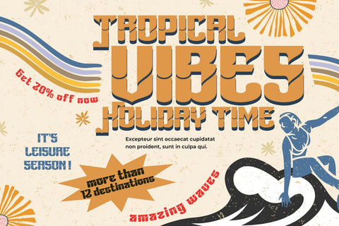 Bahiyoh | Groovy Retro Font Font twinletter 