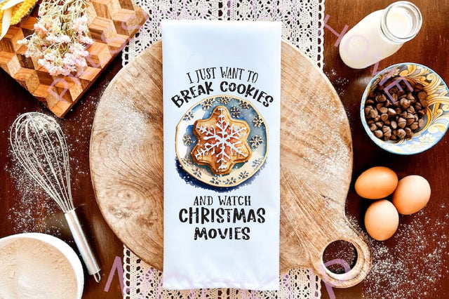 Bake Cookies Watch Christmas Movies Towel Sublimation Sublimation Jagonath Roy 