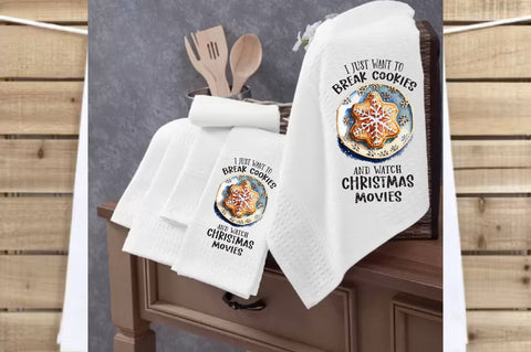 Bake Cookies Watch Christmas Movies Towel Sublimation Sublimation Jagonath Roy 