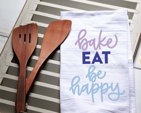 Bake Eat Be Happy SVG Cut File | Hand Lettered Design | Files for Cricut | Cut Files for Silhouette | Baking SVG Maple & Olive Designs 