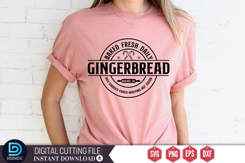 Baked fresh daily gingerbread baking co. pies. cookies. cakes. muffins. hot cocoa SVG SVG DESIGNISTIC 