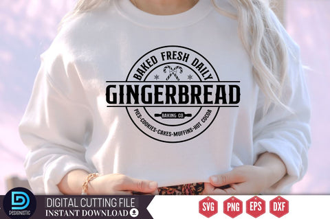 Baked fresh daily gingerbread baking co. pies. cookies. cakes. muffins. hot cocoa SVG SVG DESIGNISTIC 