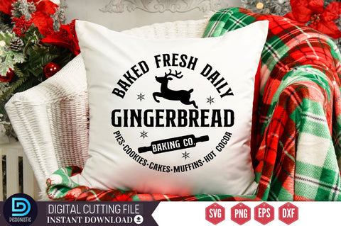 Baked fresh daily gingerbread baking co. pies. cookies. cakes. muffins. hot cocoa SVG SVG DESIGNISTIC 