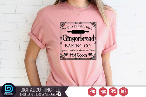 Baked fresh daily gingerbread baking co. pies. cookies. cakes. muffins. hot cocoa SVG SVG DESIGNISTIC 
