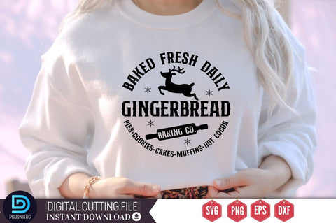 Baked fresh daily gingerbread baking co. pies. cookies. cakes. muffins. hot cocoa SVG SVG DESIGNISTIC 