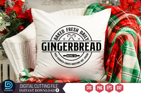 Baked fresh daily gingerbread baking co. pies. cookies. cakes. muffins. hot cocoa SVG SVG DESIGNISTIC 