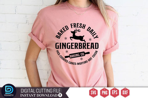 Baked fresh daily gingerbread baking co. pies. cookies. cakes. muffins. hot cocoa SVG SVG DESIGNISTIC 