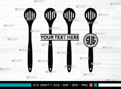 Bakery Monogram, Bakery Silhouette, Bakery SVG, Baking Svg, Rolling Pin Svg, Spoon Svg, SB00162 SVG ETC Craft 
