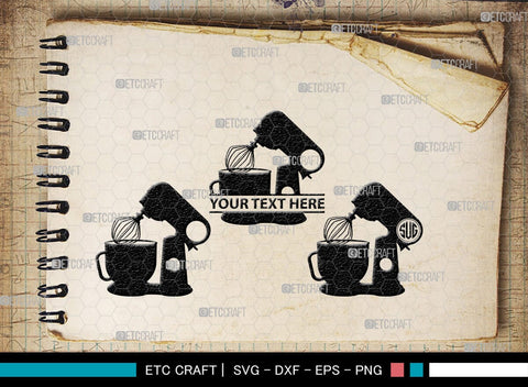 Bakery Monogram, Bakery Silhouette, Bakery SVG, Baking Svg, Rolling Pin Svg, Spoon Svg, SB00162 SVG ETC Craft 