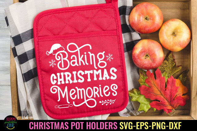 Baking Christmas I Christmas Pot Holders SVG I Oven Mitt SVG SVG Happy Printables Club 