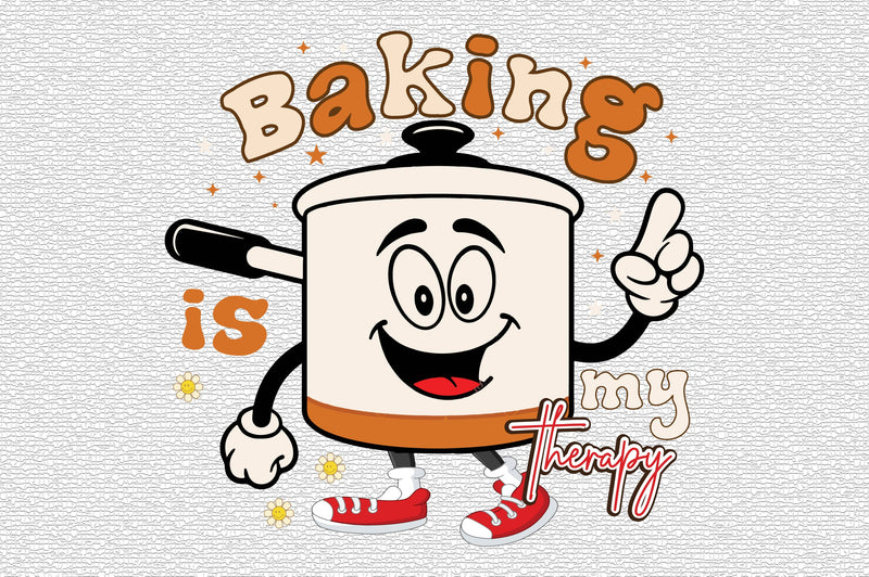 Baking is my therapy Retro Sublimation SVG designartist 