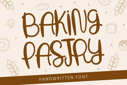 Baking Pastry - Handwritten Font Font Illushvara Design 