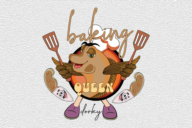 Baking queen dorky Retro Sublimation SVG designartist 