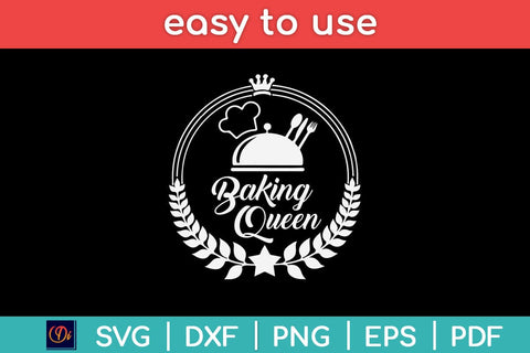 Baking Queen Gifts Baking Food Quote Saying Svg Design SVG artprintfile 