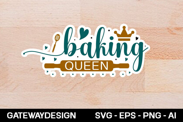 Baking Queen sticker design SVG designmaster24 