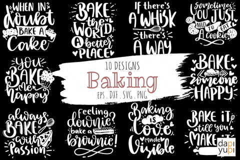 Baking Quotes Bundle, Kitchen Quotes SVG dapiyupi store 