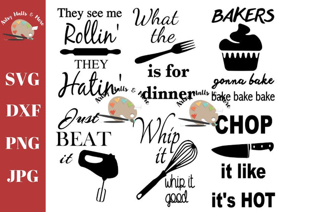 baking song lyrics - kitchen sign svg - funny kitchen decor svg dxf png jpg SVG The Artsy Spot 