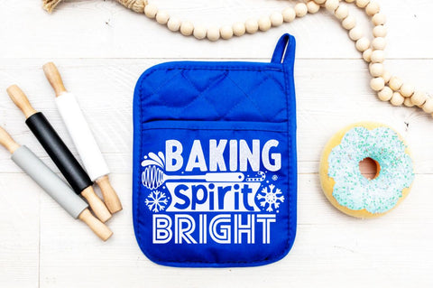 Baking spirit bright, Christmas pot Holder Design SVG DESIGNISTIC 