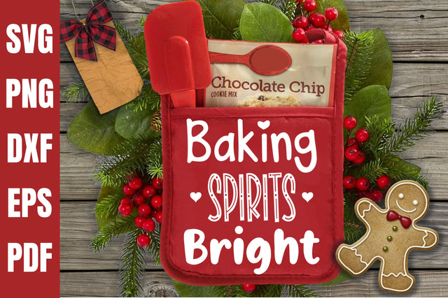 Baking Spirit Bright Potholder Design - Baking Pot Holder SVG Design SVG Digital Clipart Deals 