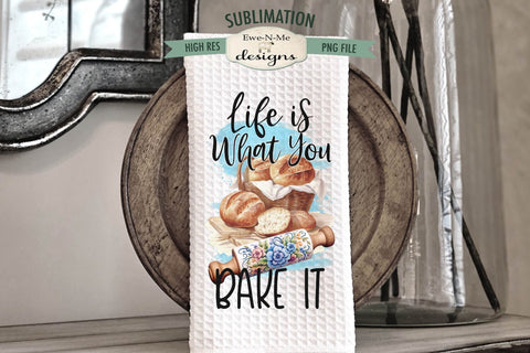 Baking Themed Kitchen Towel Sublimation Designs | Pie Bread Sublimation Ewe-N-Me Designs 