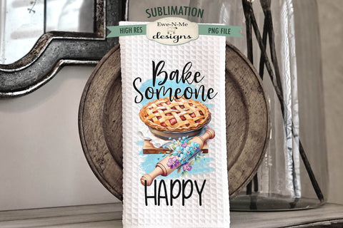 Baking Themed Kitchen Towel Sublimation Designs | Pie Bread Sublimation Ewe-N-Me Designs 