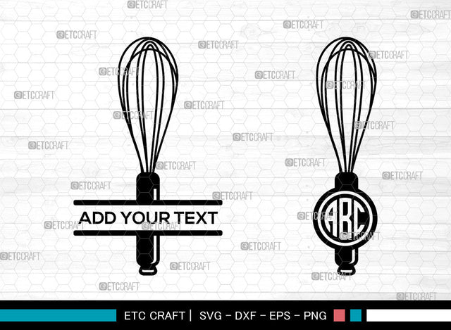 Baking Tools Monogram SVG, Circle Monogram Svg, Baking Utensils Svg, Spoon Rolling Pin Whisk Svg, Kitchen Tools Svg, Chefs Tools Svg, Baking Tools SVG ETC Craft 