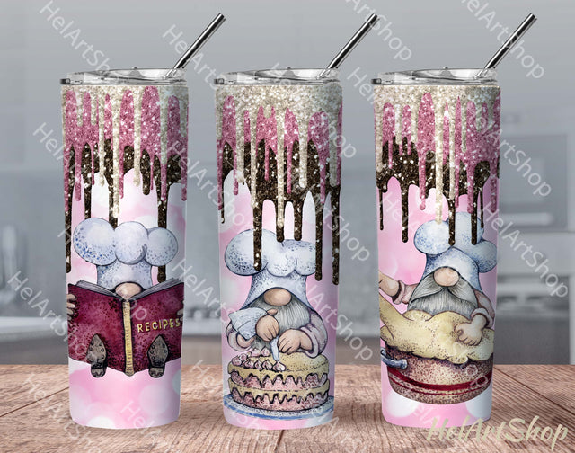 Baking Tumbler PNG, Gnomes SKINNY TUMBLER Png Sublimation _HelArtShop_ 