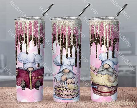 Baking Tumbler PNG, Gnomes SKINNY TUMBLER Png Sublimation _HelArtShop_ 