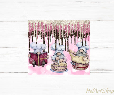 Baking Tumbler PNG, Gnomes SKINNY TUMBLER Png Sublimation _HelArtShop_ 