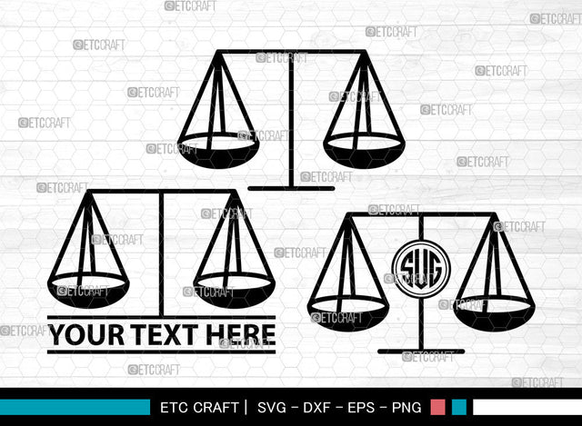 Balance Scale Icons Monogram, Balance Scale Svg, Scales Svg, Balance Scales, Balance Weight scale, Balance Scale Monogram, Icon Monogram, Svg Cut File, Dxf, Eps, Png, SVG ETC Craft 