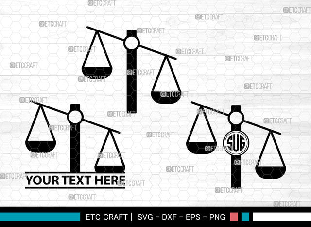 Balance Scale Icons Monogram, Balance Scale Svg, Scales Svg, Balance Scales, Balance Weight scale, Balance Scale Monogram, Icon Monogram, Svg Cut File, Dxf, Eps, Png, SVG ETC Craft 